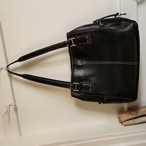 Fossil - Black Pebble Leather Multi Compartment Handbag/Satchel/Purse